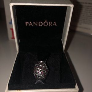 Purple and silver Pandora charm